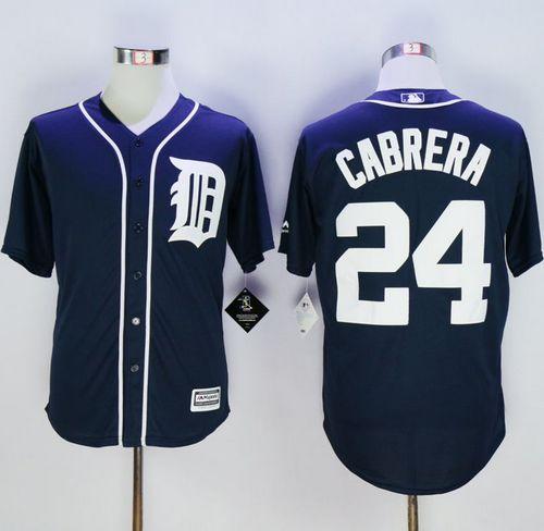 Tigers #24 Miguel Cabrera Navy Blue New Cool Base Stitched MLB Jersey - Click Image to Close